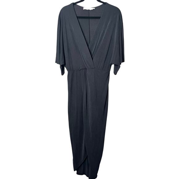 ASTR Black Wrap Front Kimono Dress - L - Picture 2 of 7